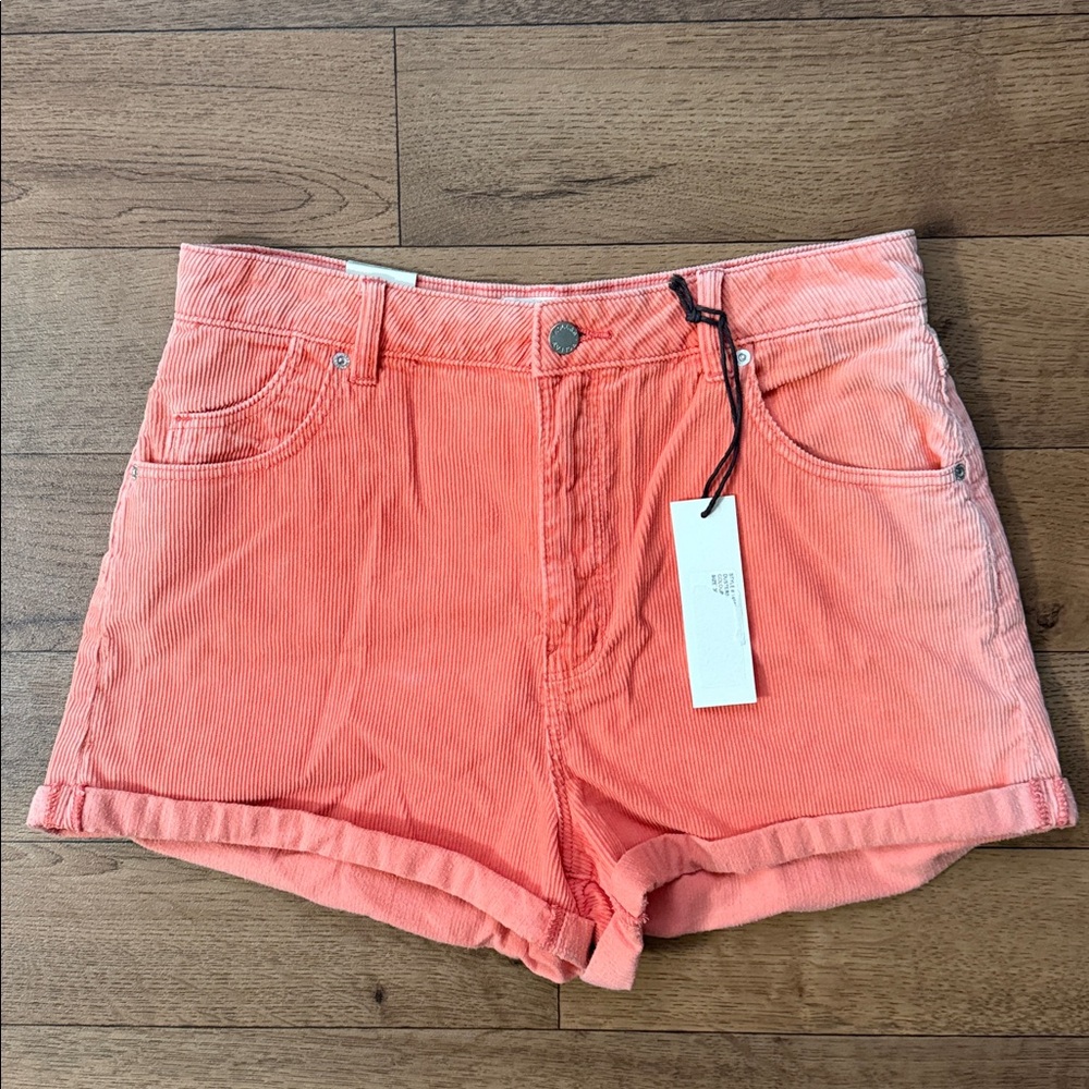 ROLLA’S Size 30 High Rise Corduroy Dusters Slim Shorts In Coral NWT 100% Cotton